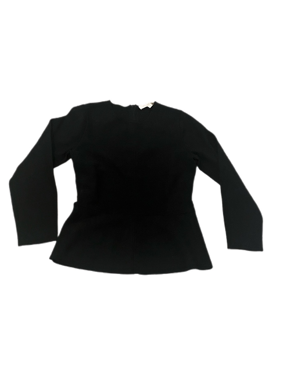 Etcetera Black Long-Sleeve Peplum Milano Knit Sweater - Classic Women's Knit